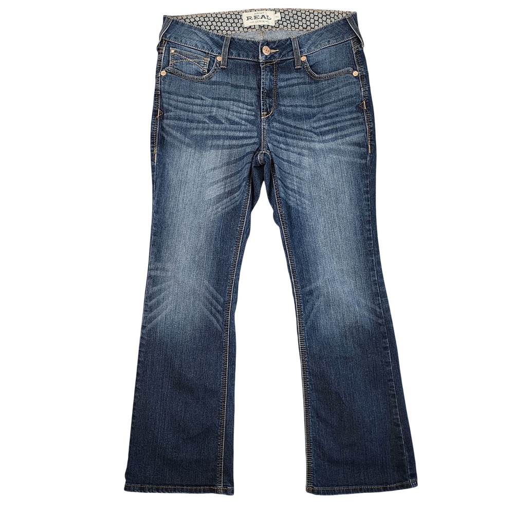 Ariat Denim Real Rosa Bootcut Jeans Perfect Rise Blue Western Cowgirl Womens 31S